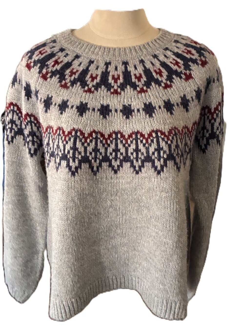 OLD NAVY Gray Fair Isle Sweater sz M